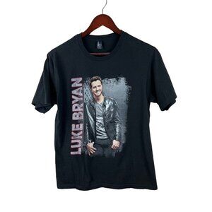 Luke Bryan Kick the Dust Up Tour Black Short Sleeve Concert T-Shirt Size Small